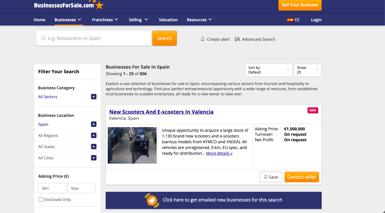 Spain Buy A Business